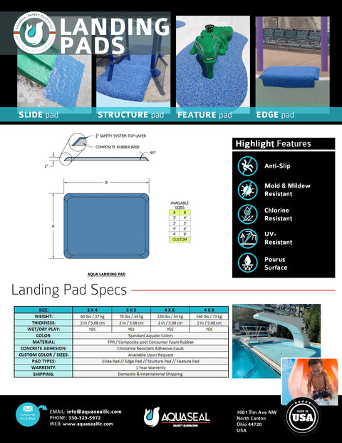 Safety Surfacing Landing Pads spec sheet